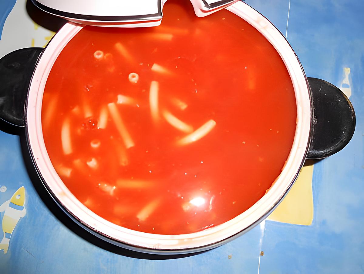 recette Soupe de tomate aux pates