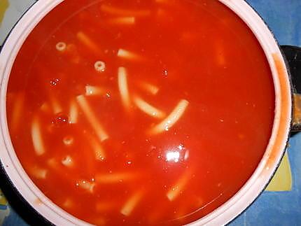 recette Soupe de tomate aux pates