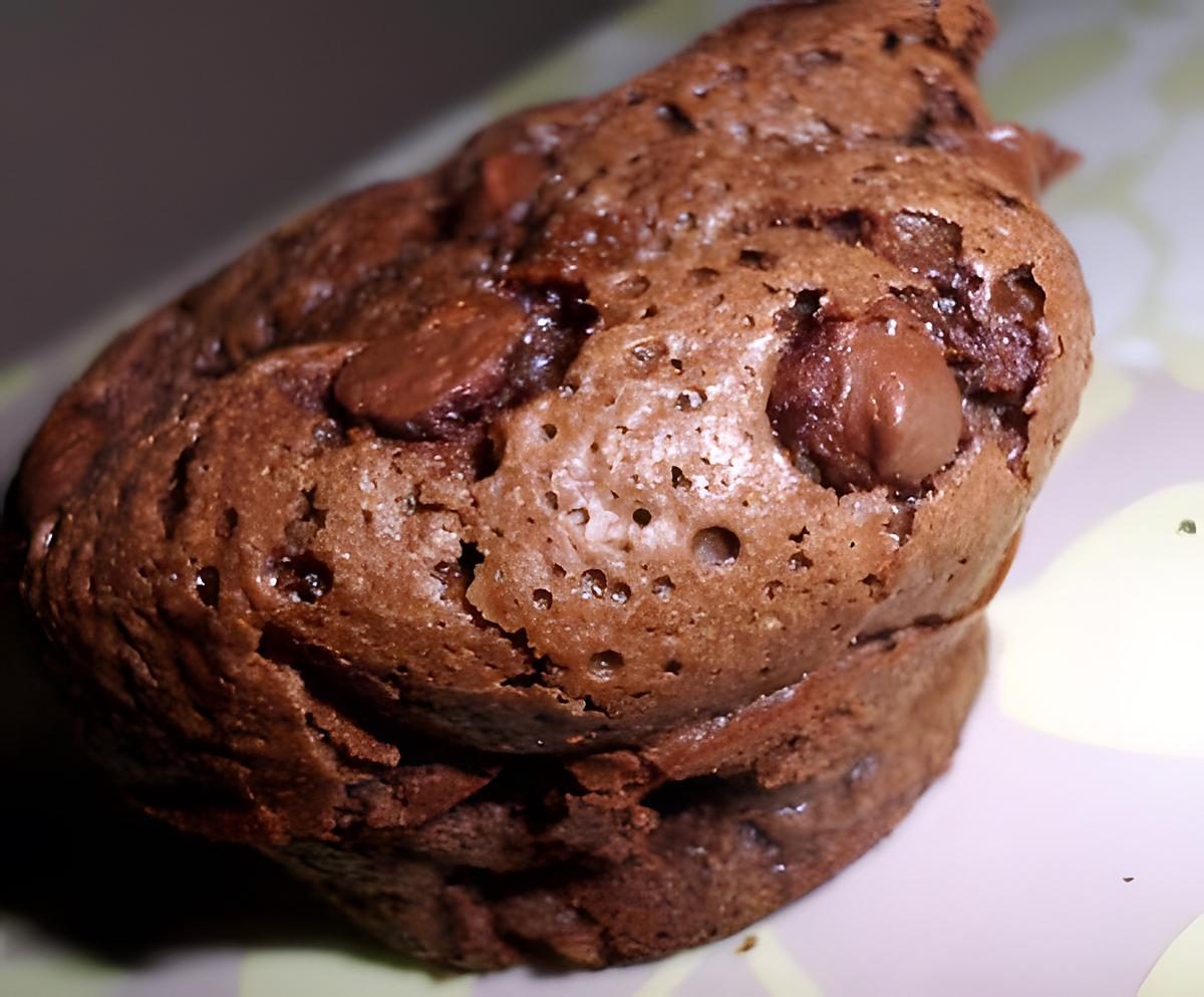 recette Muffins au yaourt chocolaté et pépites au chocolat