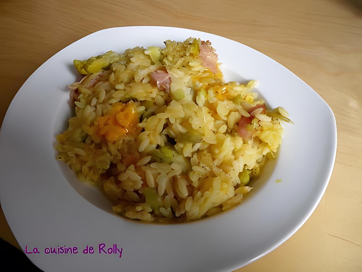 recette Risonitto bacon, légumes et mimolette