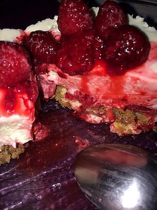 recette Cheesecake nougat-framboises