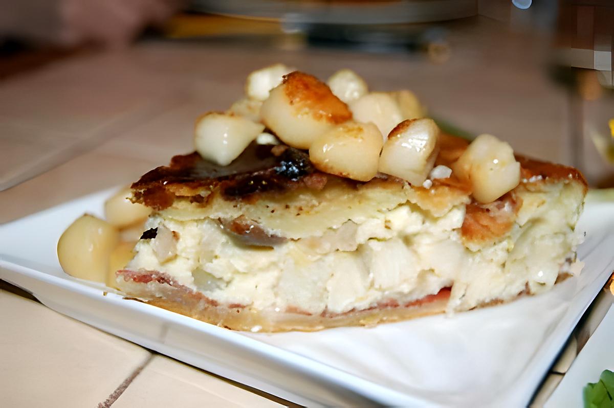 recette Tarte pétoncles, champignons, jambon de parme