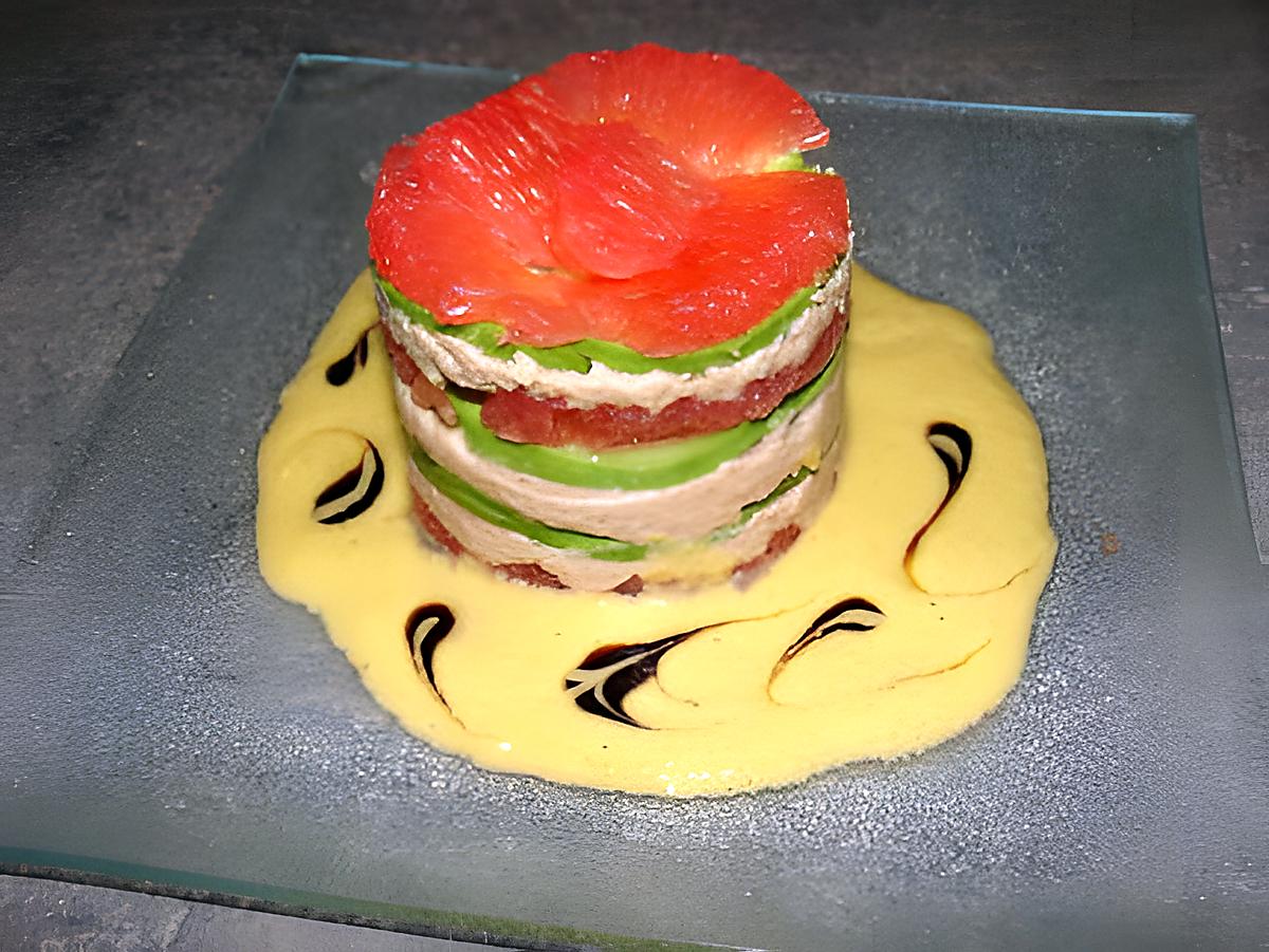 recette millefeuille thon-avocat-pamplemousse