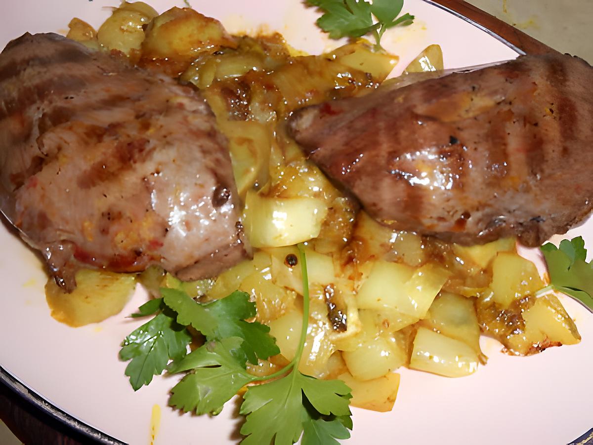 recette Tranche de coeur de veau endives au curry