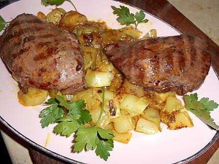 recette Tranche de coeur de veau endives au curry