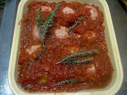 recette Boulettes de boeuf à la sauce tomates gratinées.