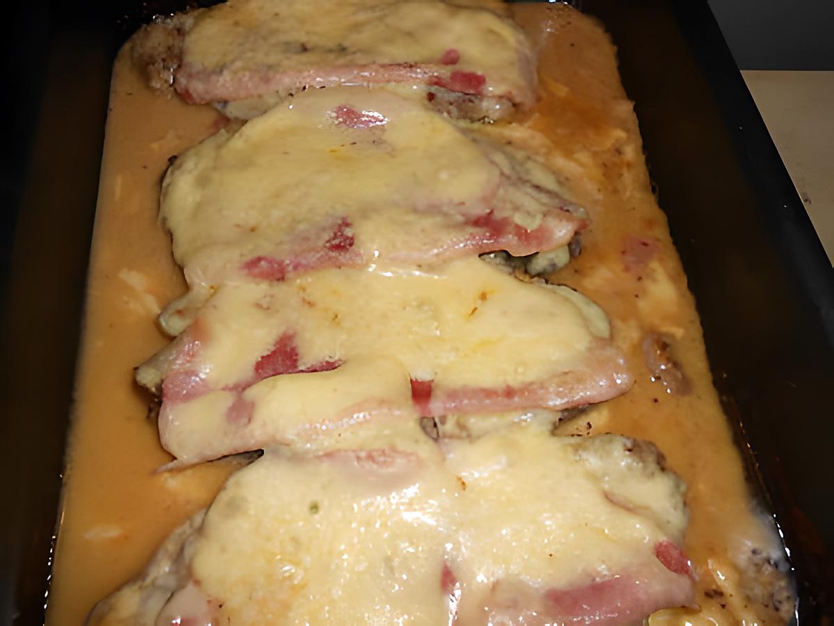 recette Cote de porc au jambon fromage
