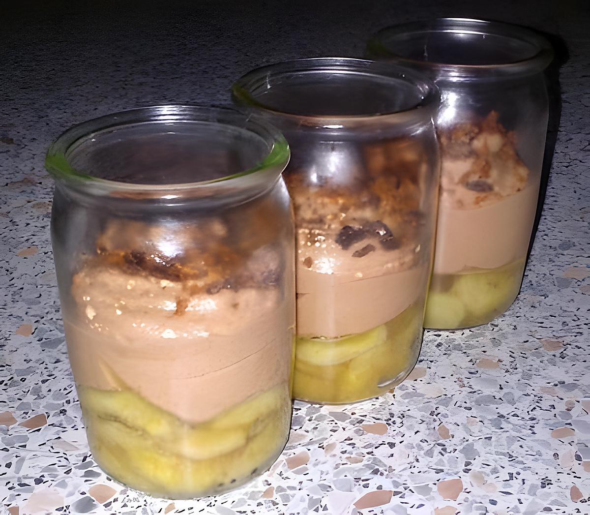 recette ~ banane poêlée et mousse pralinée ~