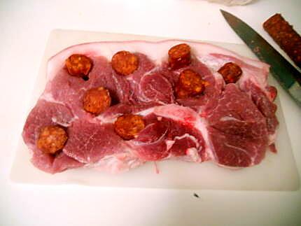 recette Rouelle de porc au chorizo et legumes