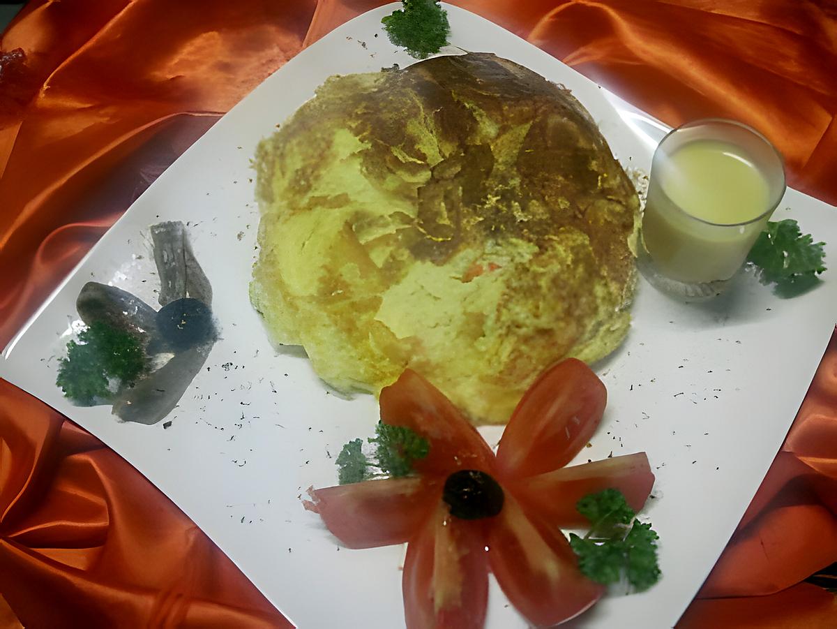 recette Omelette  au surimi et gruyère.