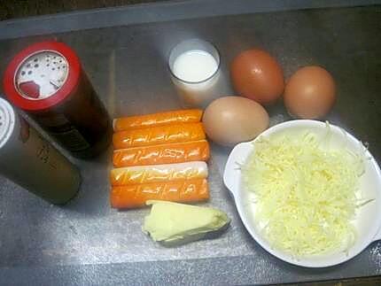 recette Omelette  au surimi et gruyère.