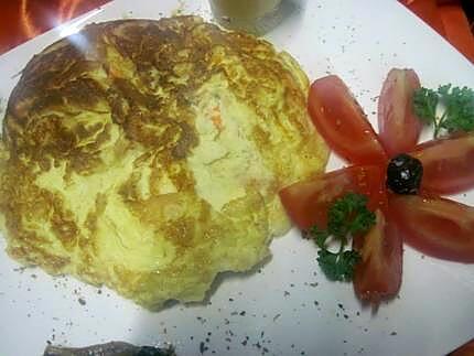 recette Omelette  au surimi et gruyère.