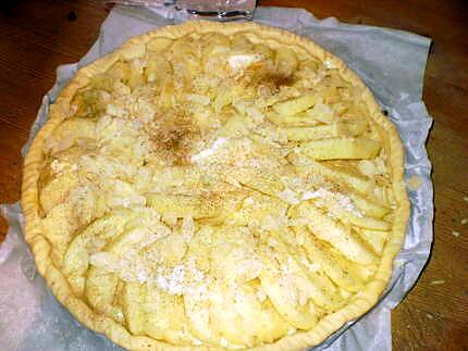 recette tarte aux pommes,amandes et rhum
