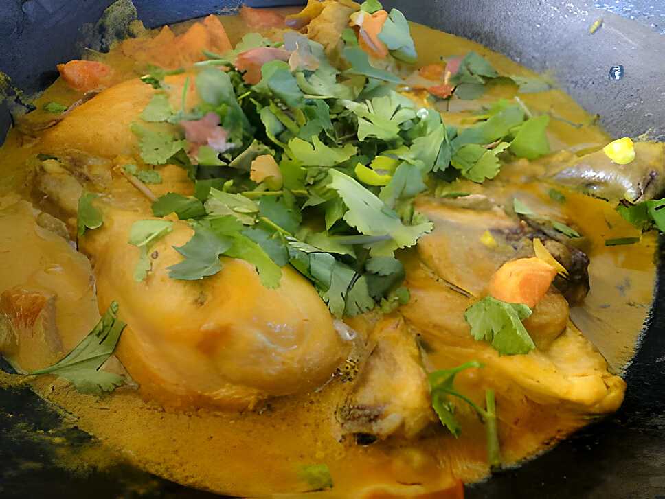 recette Poulet au curry et au lait de coco