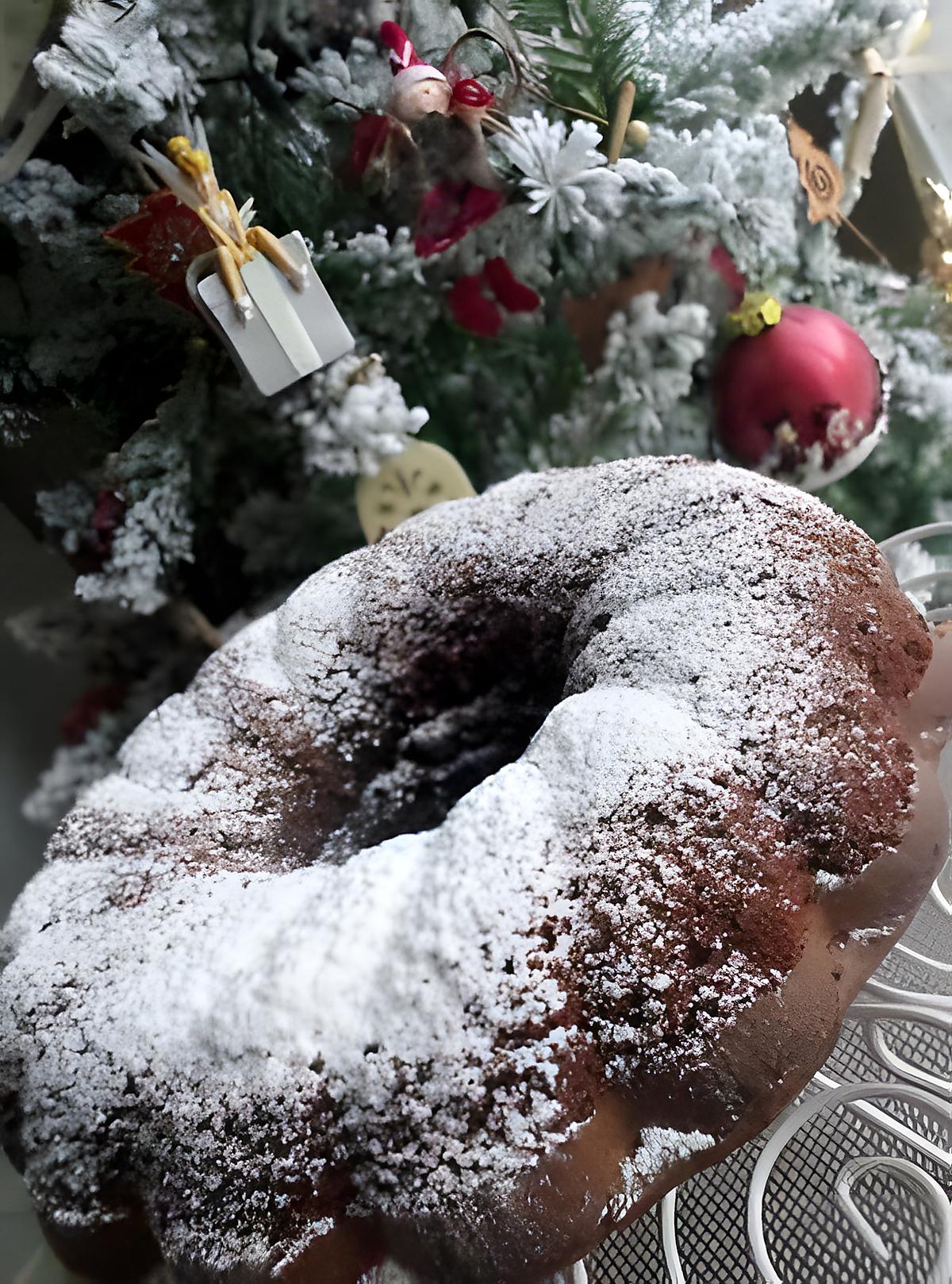 recette Couronne chocolaté de noel enneigés