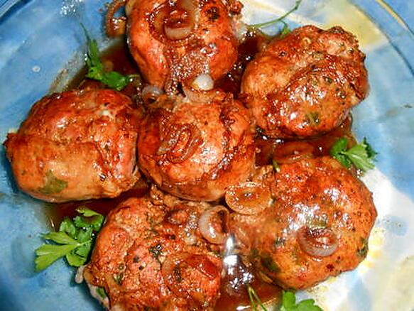 Recette de Crépinette de porc aux oignons et madére