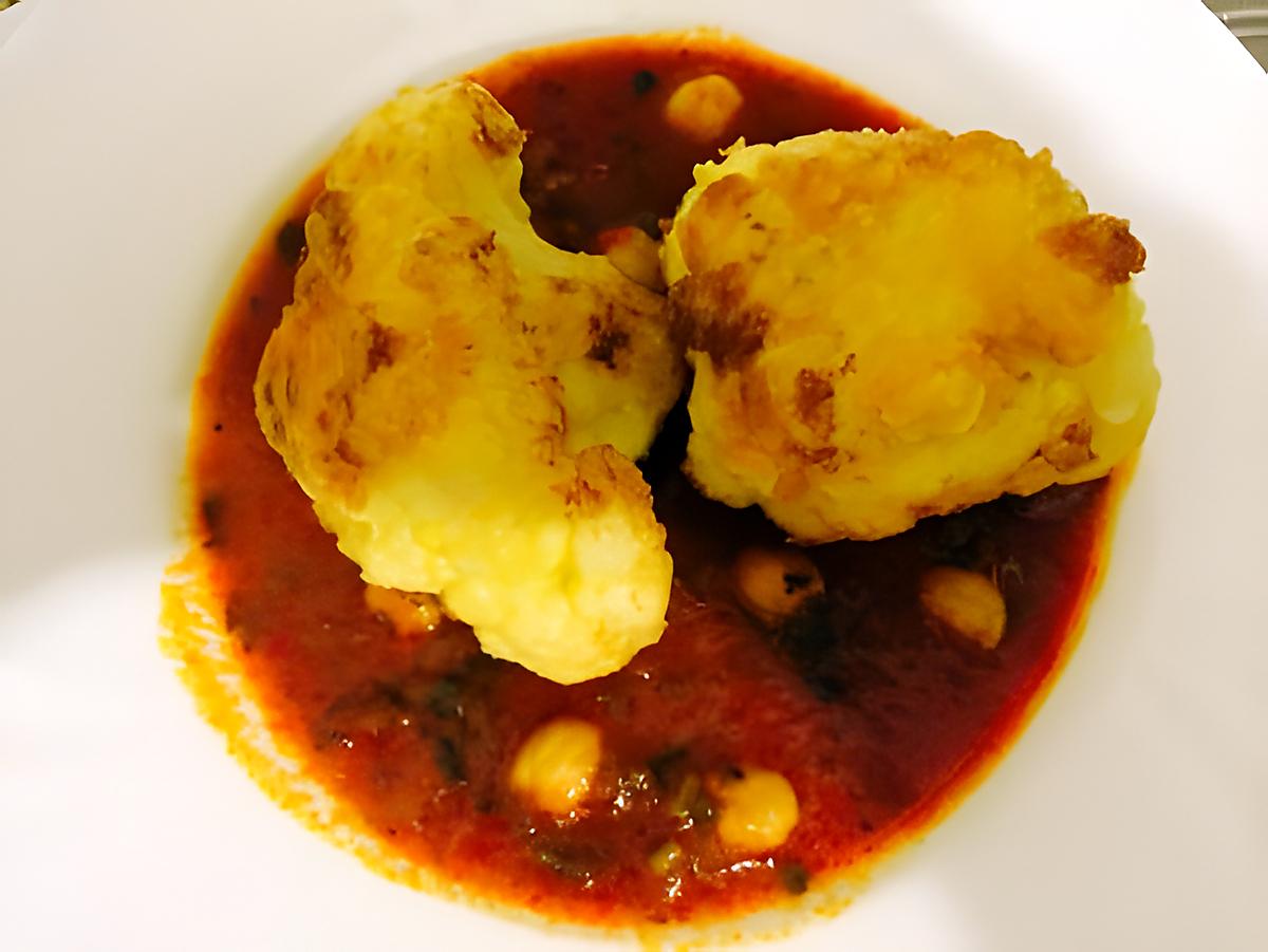 recette Beignets de choux fleur et sa sauce au poids chiche