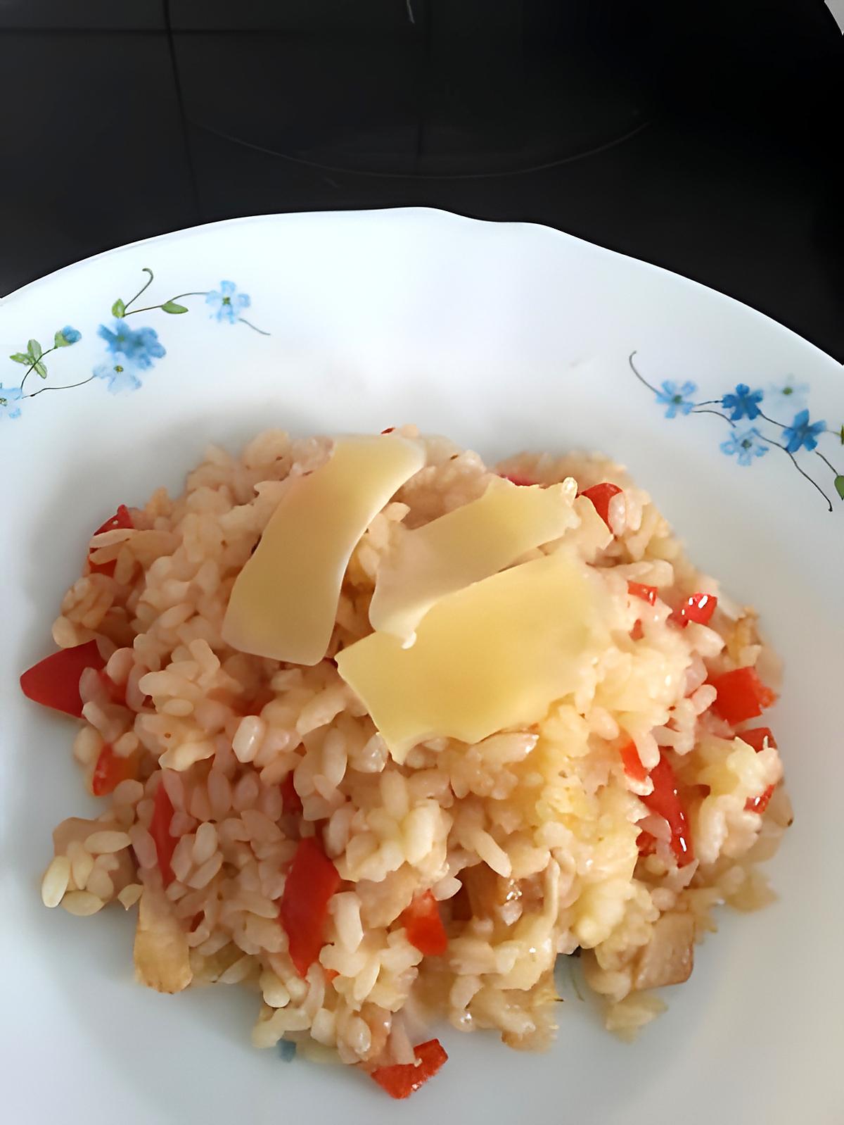 recette risotto au jambon et poivron à l'actifry