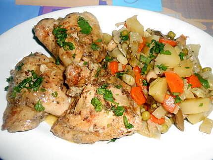 recette POULET  PARFUME  ET  JARDINIERE  FRAICHE