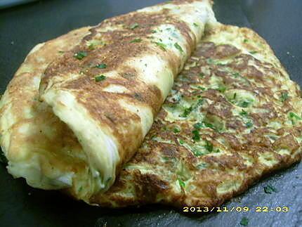 recette omelette soufflée au fromage blanc et courgette (diététique)
