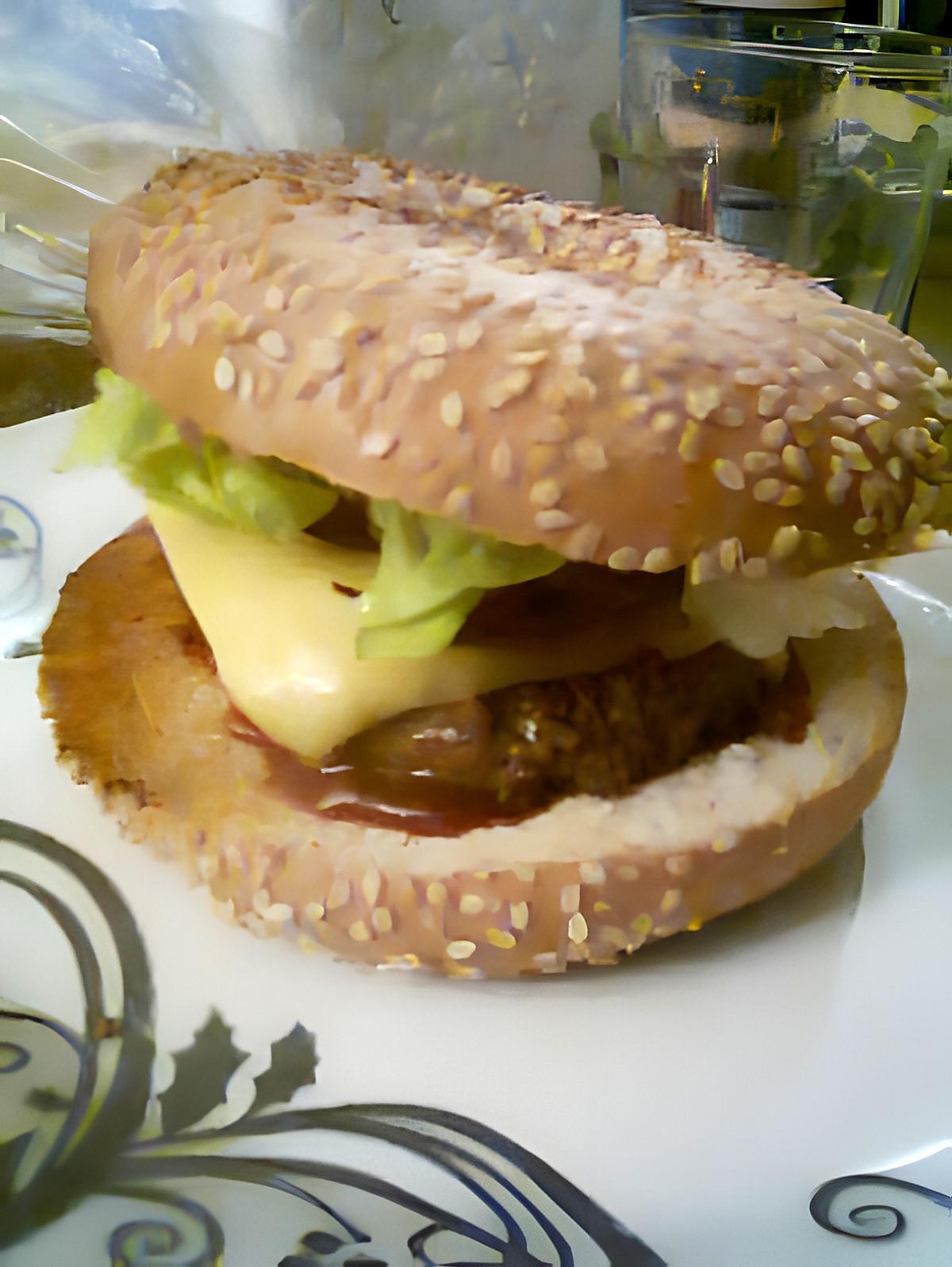 recette Burger Bagel Bacon