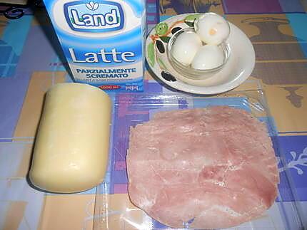 recette OEUFS  DURS  AU  JAMBON  GRATINES