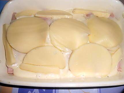 recette OEUFS  DURS  AU  JAMBON  GRATINES