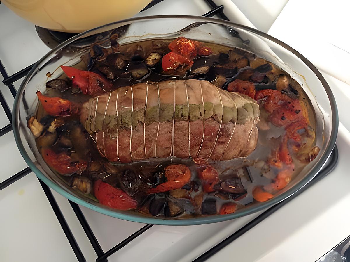 recette roti de veau farci aux légumes