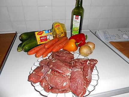 recette Joues de porc aux épices et aux légumes.