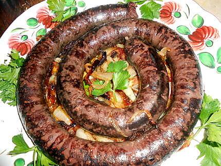 recette Brasse de boudin noir sur lit  d oignons