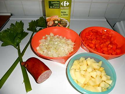 recette Potage de lentilles vertes, tout simple.