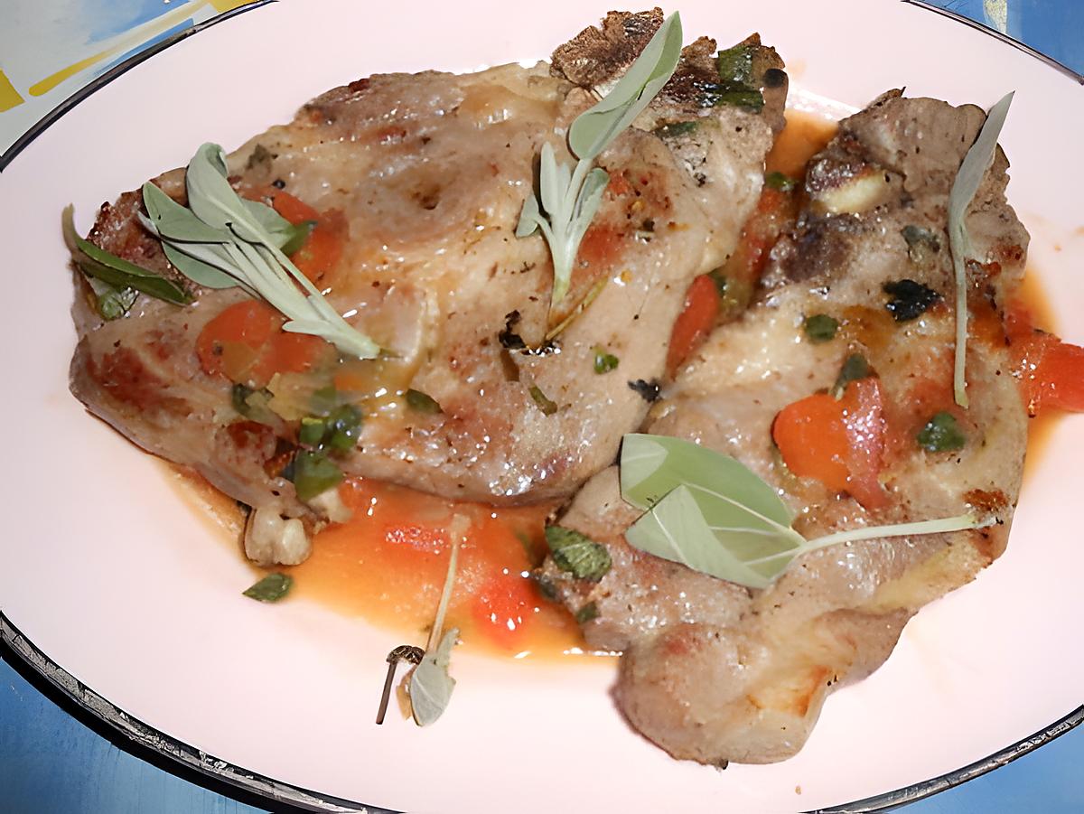 recette Cotes de porc a la sauge