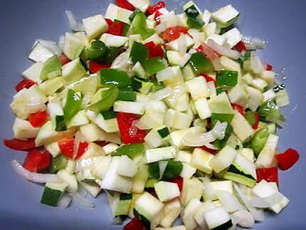 recette Pâtes papillon aux légumes et poulet.