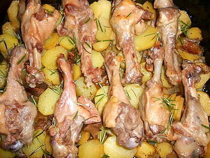 recette manchons de canard confits pommes de terre aux cepes