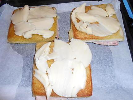 recette CROQUE  MONSIEUR   ET RESTES  DE  FROMAGE