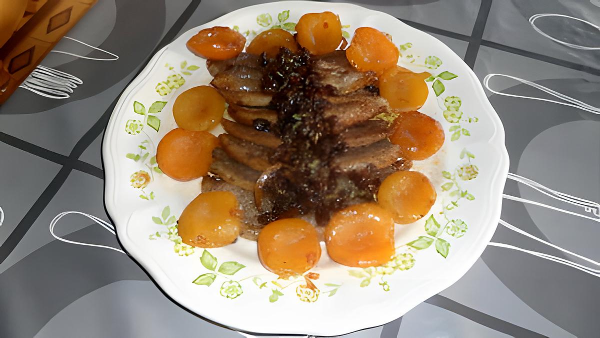 recette aiguillettes de canard  miel abricot