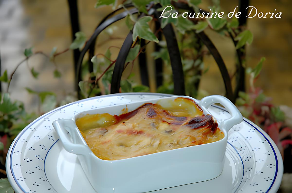 recette Gratin de jambon aux champignons de Paris