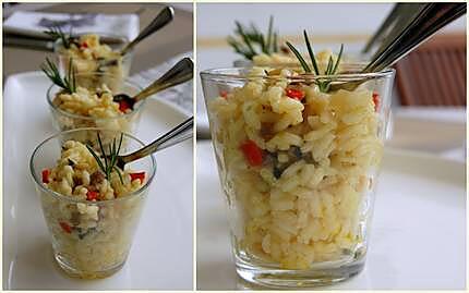 recette Risotto aux champignons et aux épinards.