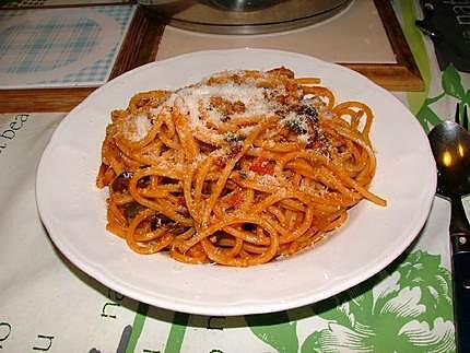 recette Maccheroni ou spaghetti alla chitarra à la sauce tomate à l'ageau
