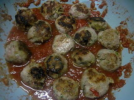 recette Boulettes de viande .sauce tomates.