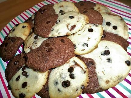 recette Cookies marbré aux pépites de chocolat