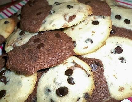 recette Cookies marbré aux pépites de chocolat