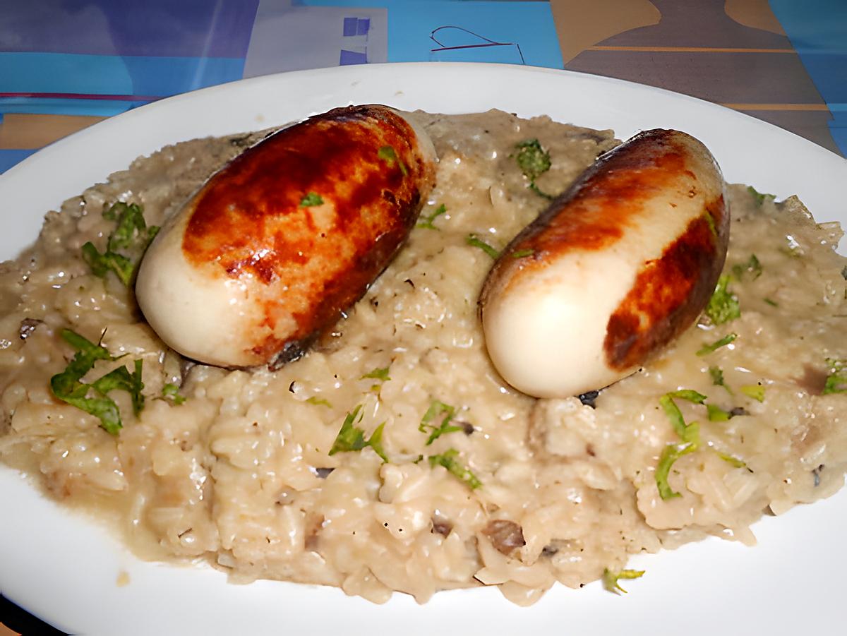 recette RISOTTO  AL  BURRO  DI  TRUFFE  E BOUDINS BLANCS