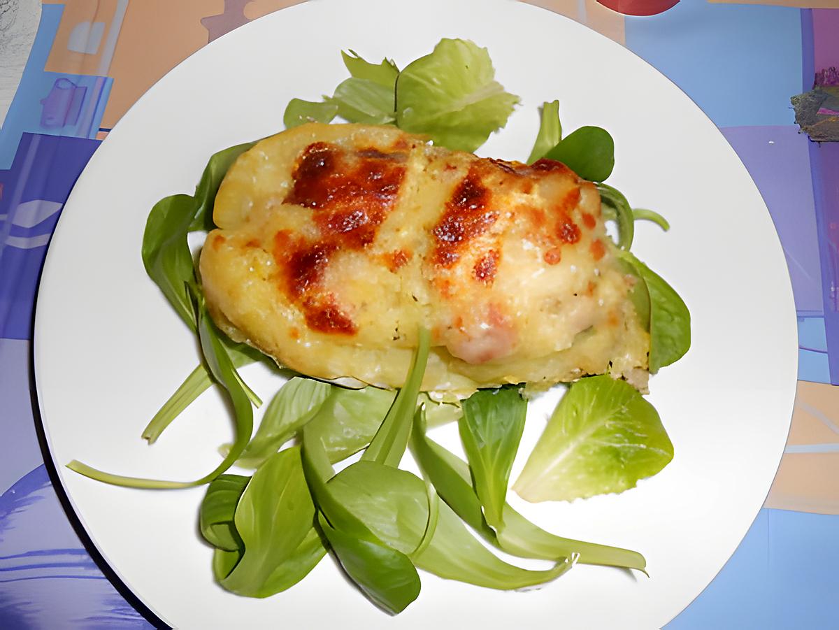 recette PATATE  RIPIENE  GRATINATE  (POMME DE TERRE FARCIE GRATINEE)