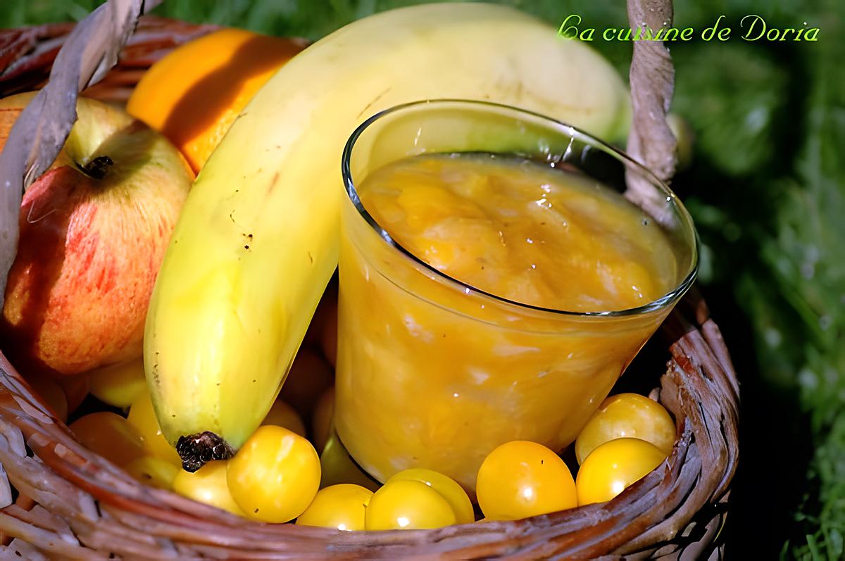 recette Compote de mirabelles, orange, pomme et banane au sumac