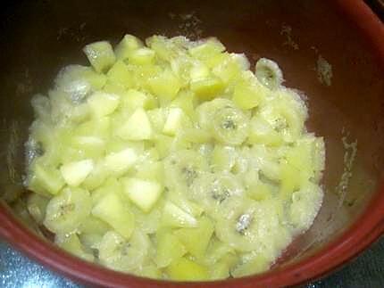 recette compote de pommes. bananes.