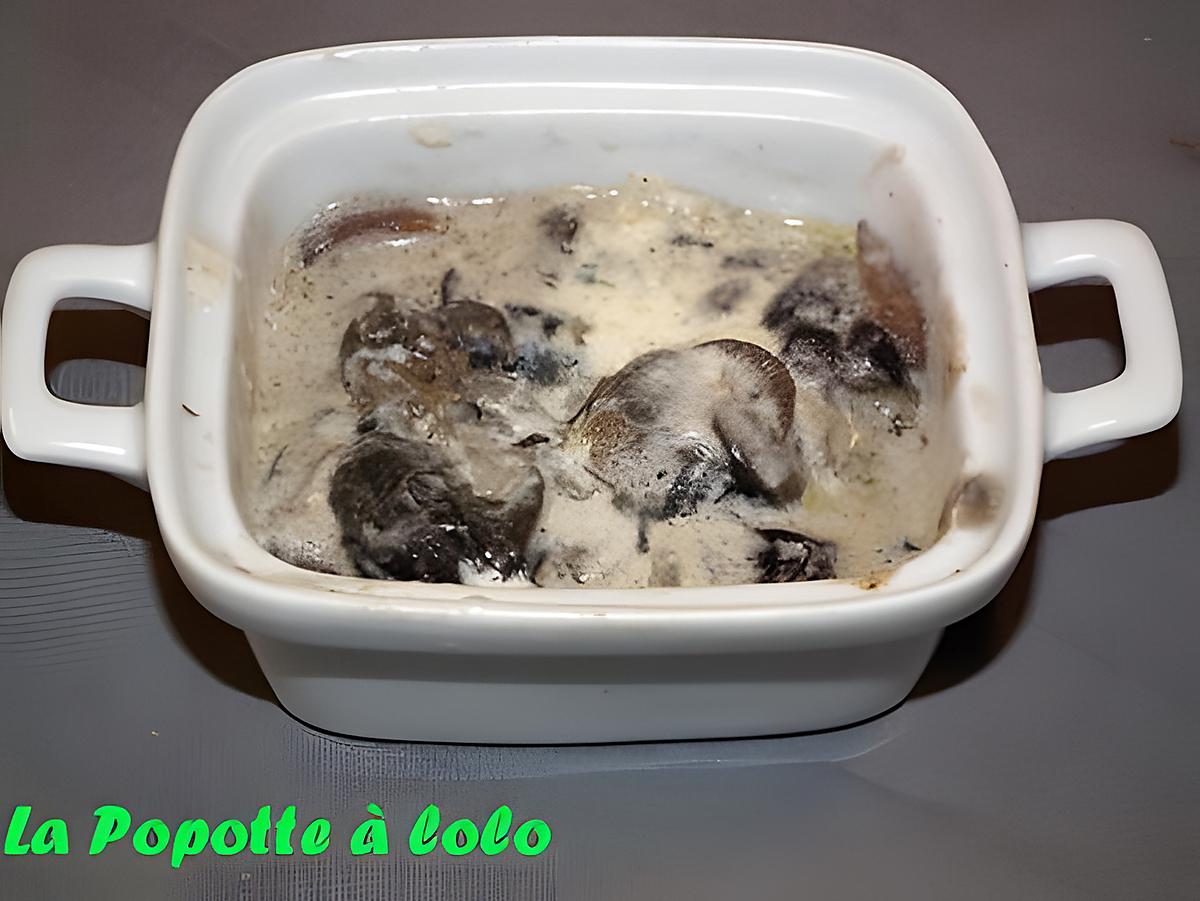 recette Cassolette d'escargots à la crème et aux champignons