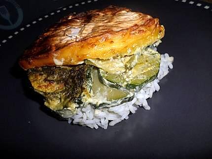 recette Courgettes au pesto et camembert fondu