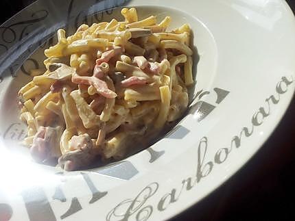 recette Macaronis à la carbonara d'auvergne