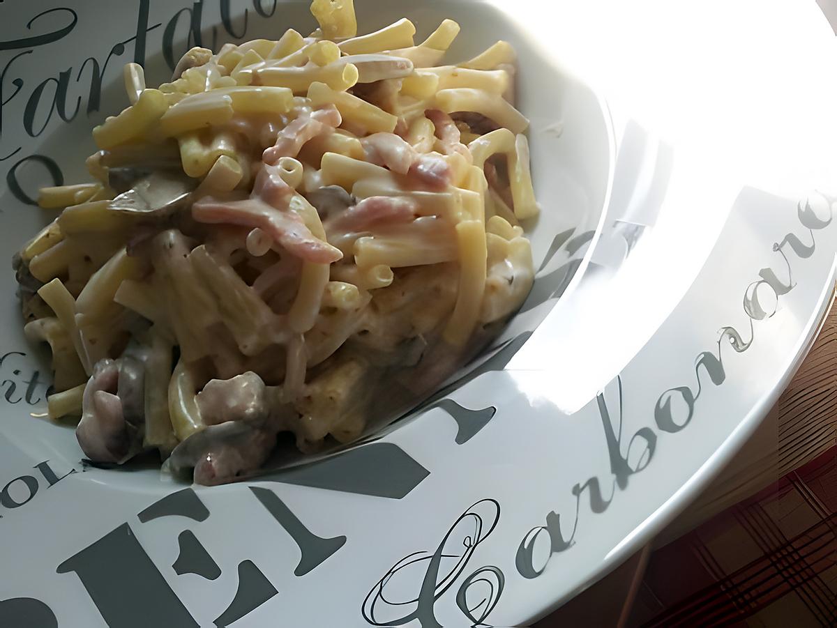 recette Macaronis à la carbonara d'auvergne